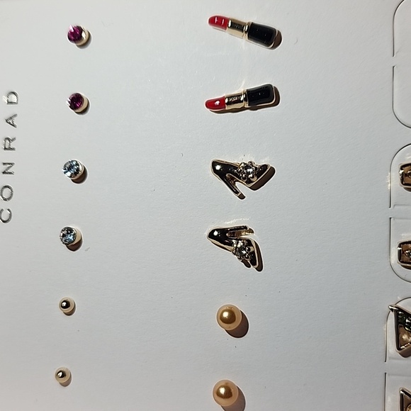 Lauren Conrad Earring Set with Gold Multicolor Accents Martinis, Lipstic… - Picture 3 of 6